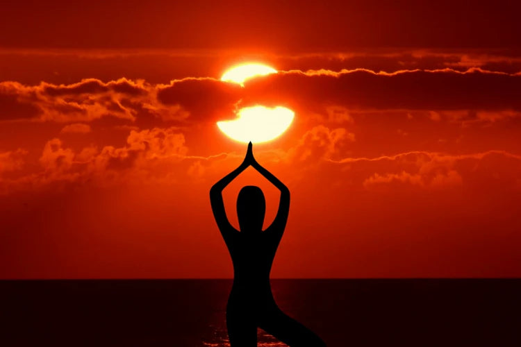 Silhouette of a person in a yoga pose